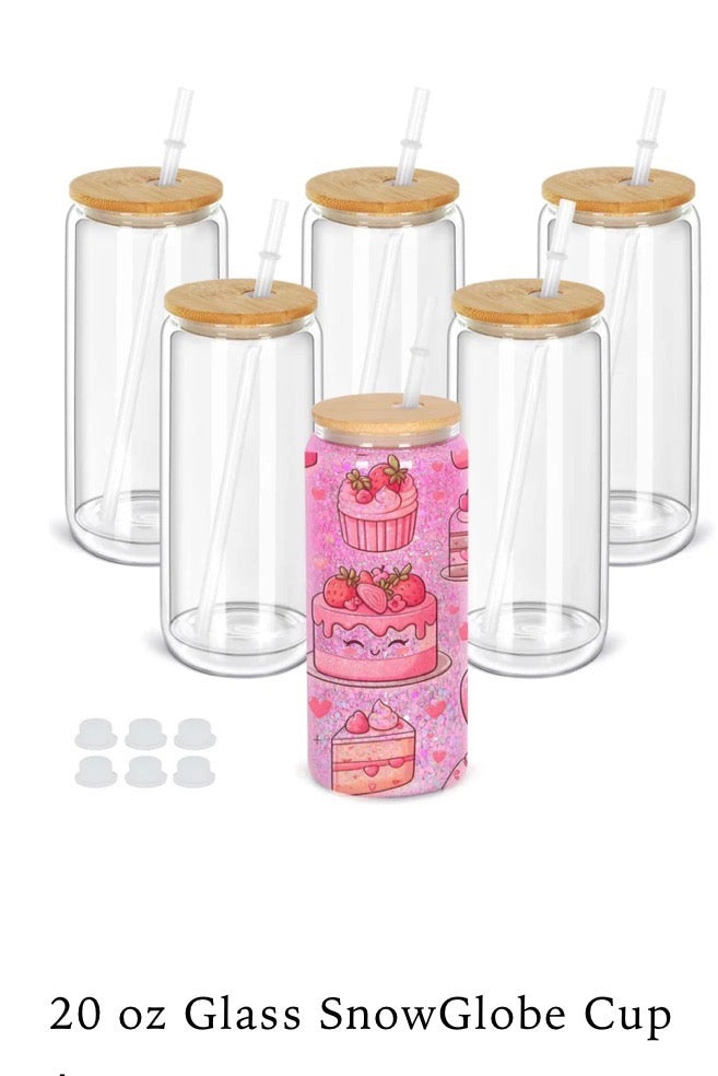 20oz Glass Snowglobe without Handle