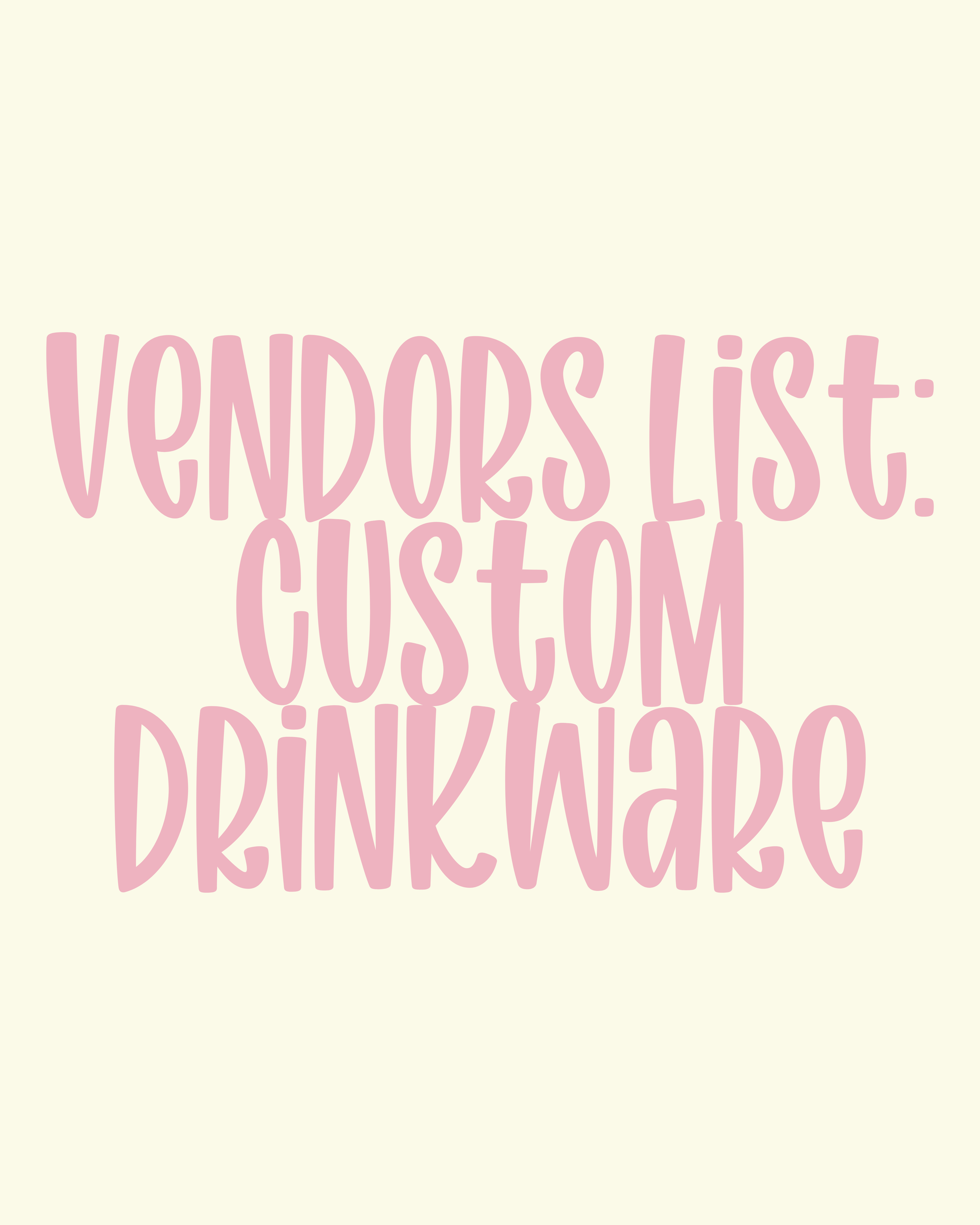 *Coming Soon* Custom Drinkware Suppliers - Vendors List
