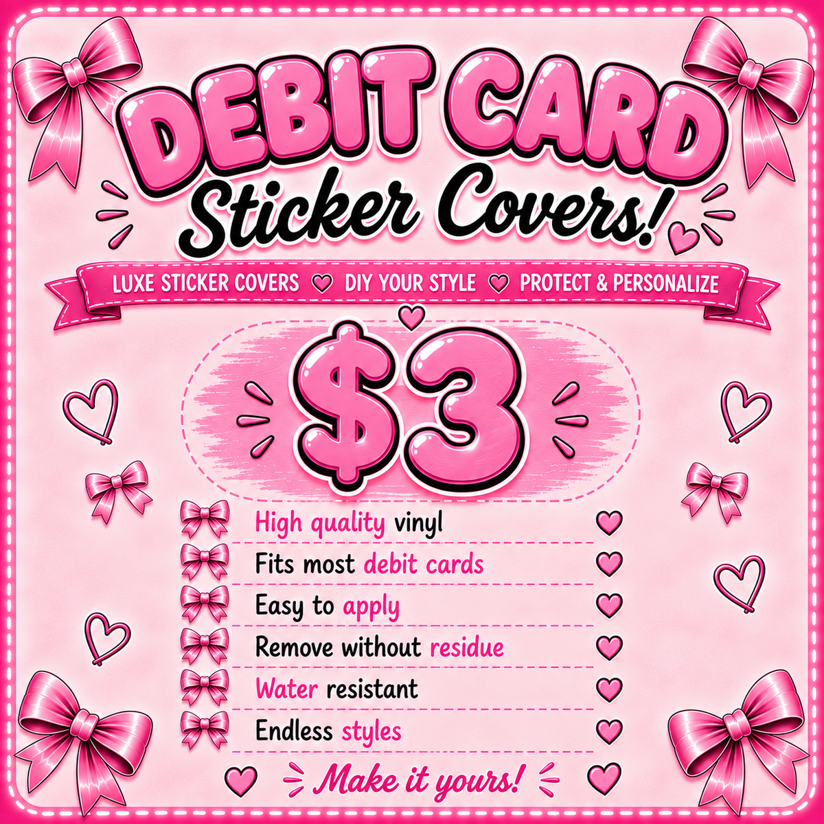 Debit Card Sticker Covers