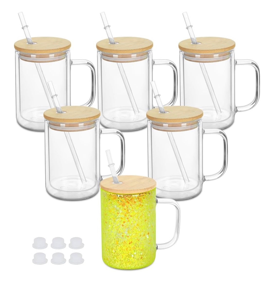 15oz Glass Mug w/ Handle