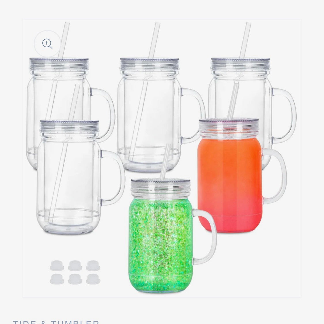 20oz Acrylic Mason Jar w/ Clear Lid